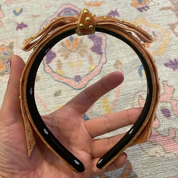 Lele Sadoughi Bardot velvet beaded headband - Picture 4 of 10